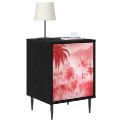 vidaXL Bedside Cabinet AACHEN 2 pcs Black Oak 36 x 33 x 51 cm 3