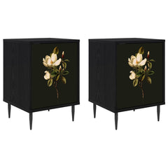 vidaXL Bedside Cabinet BREMEN 2 pcs Black Oak 36 x 33 x 51 cm 2