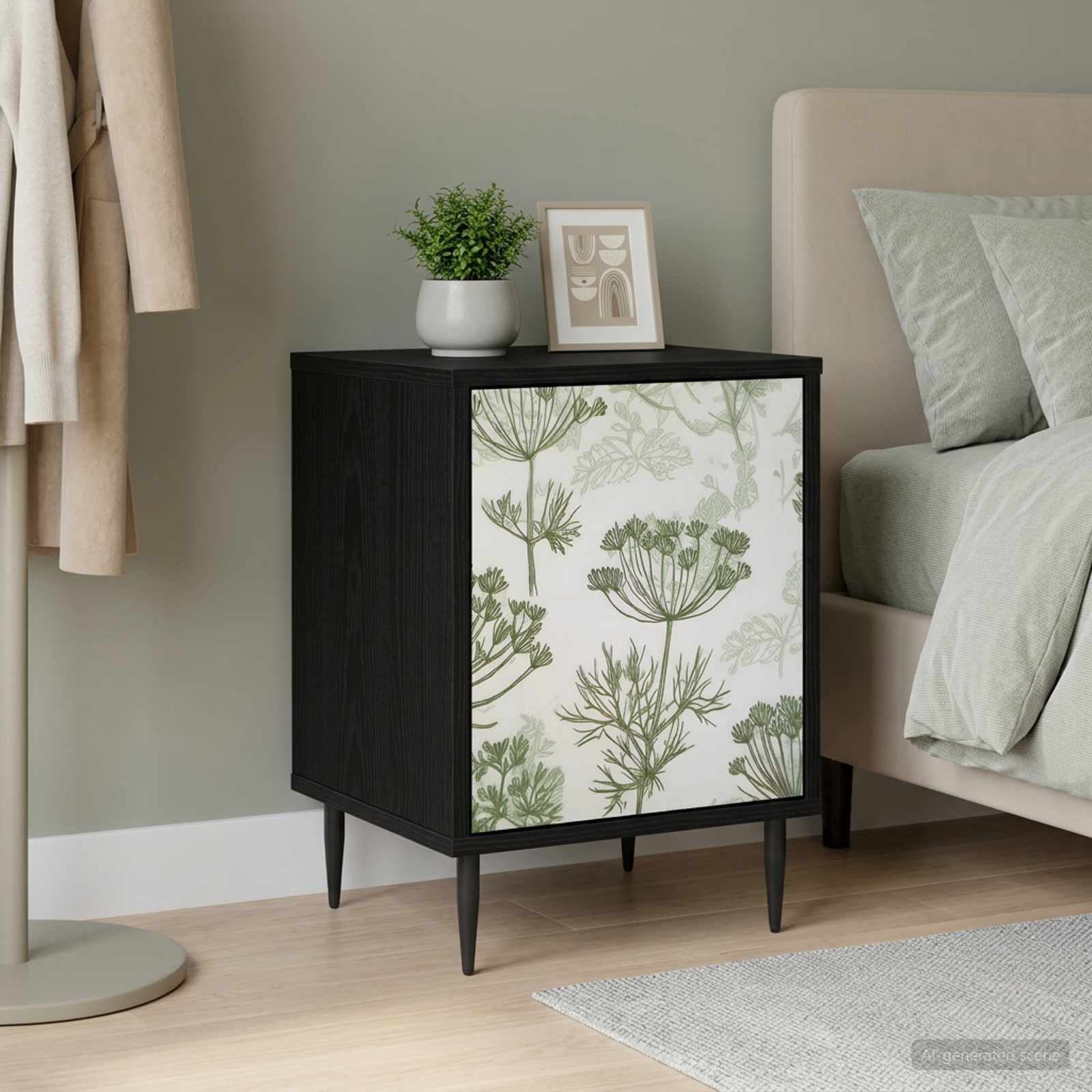 vidaXL Bedside Cabinet GOTHA Black Oak 36 x 33 x 51 cm Engineered Wood 1