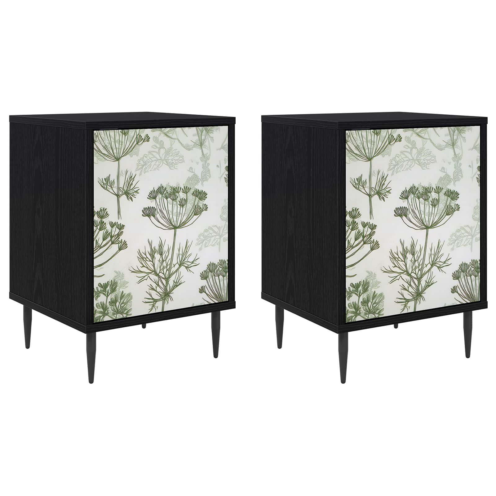 vidaXL Bedside Cabinet GOTHA 2 pcs Black Oak 36 x 33 x 51 cm 2