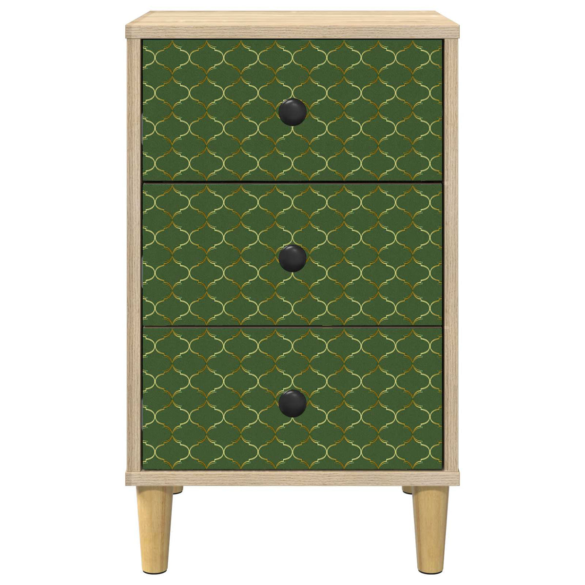 Bedside Cabinet BONN Sonoma Oak 36 x 33 x 60 cm 2 pcs Emerald geometric print