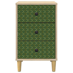 Bedside Cabinet BONN Sonoma Oak 36 x 33 x 60 cm 2 pcs Emerald geometric print