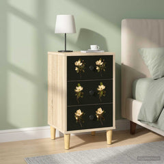 Bedside Cabinet BONN Sonoma Oak 36 x 33 x 60 cm 2 pcs Magnolia print