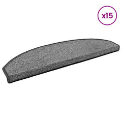 Self-adhesive Stair Mats 15 pcs 80 x 24.5 x 3.5 cm Dark grey