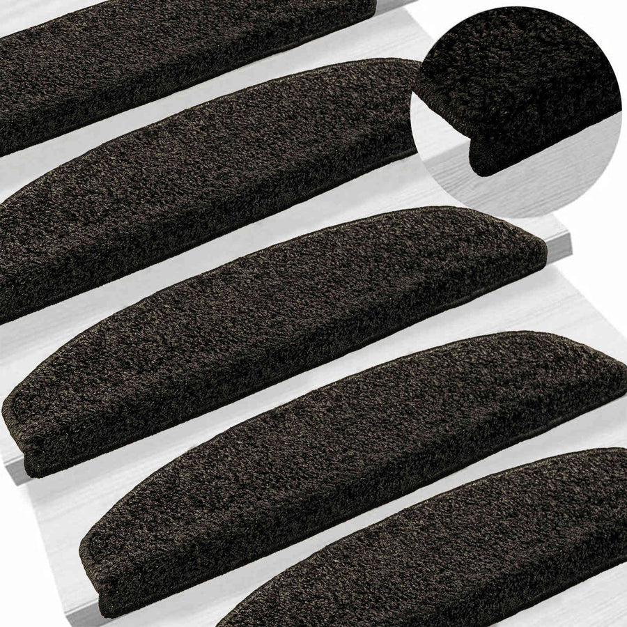 Self-adhesive Stair Mats 15 pcs 80 x 24.5 x 3.5 cm Anthracite