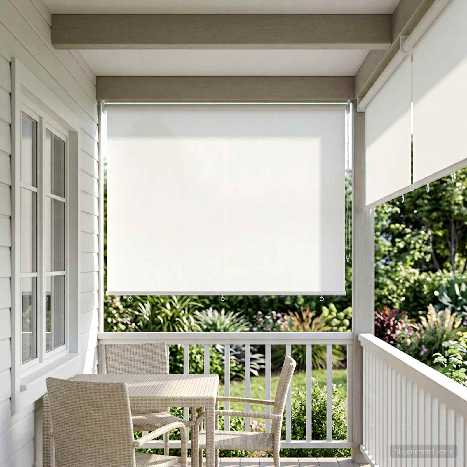 vidaXL Outdoor Roller Blind UV Protection White 180 x 140 cm (W x H) 1