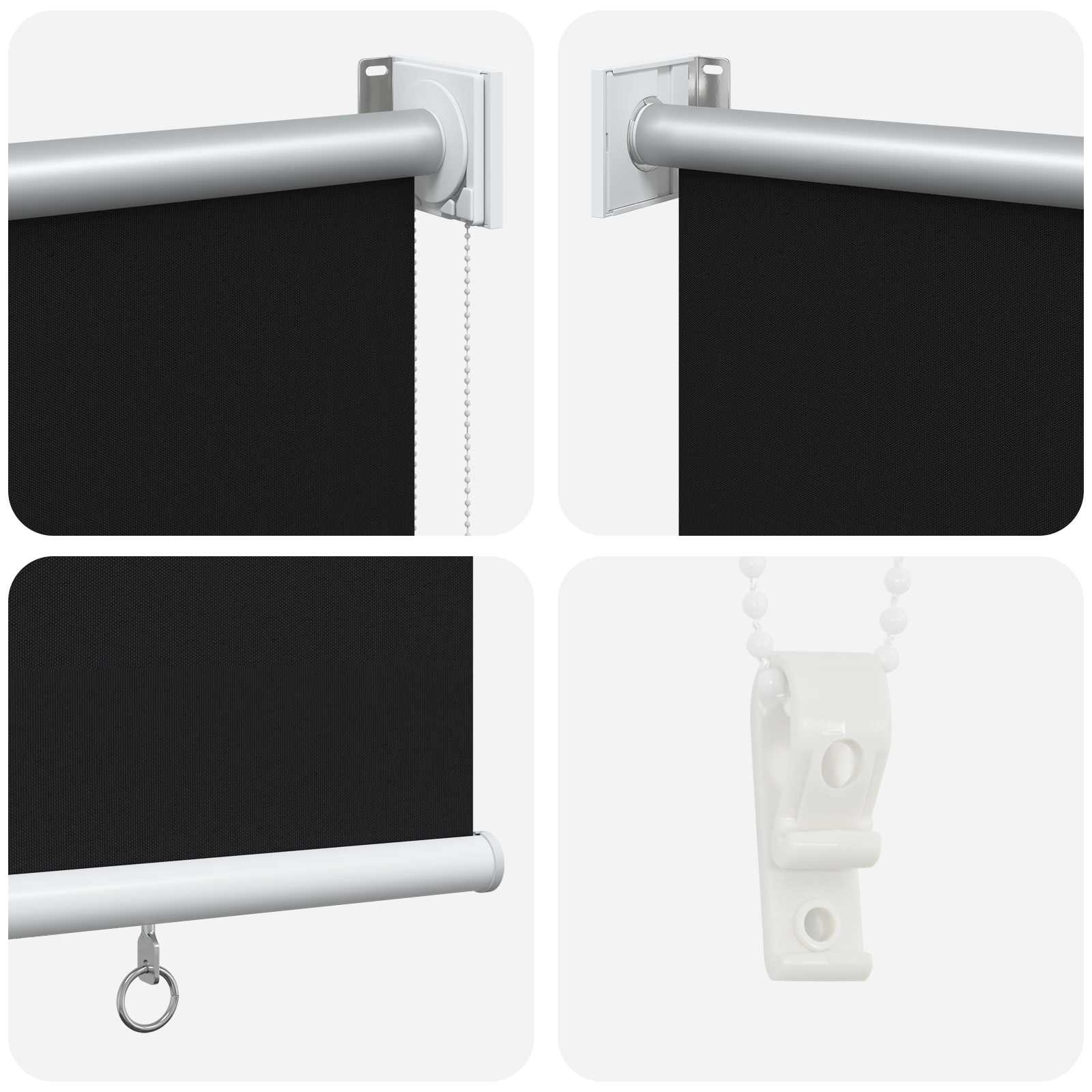 vidaXL Outdoor Roller Blind UV Protection Black 200 x 140 cm (W x H) 5