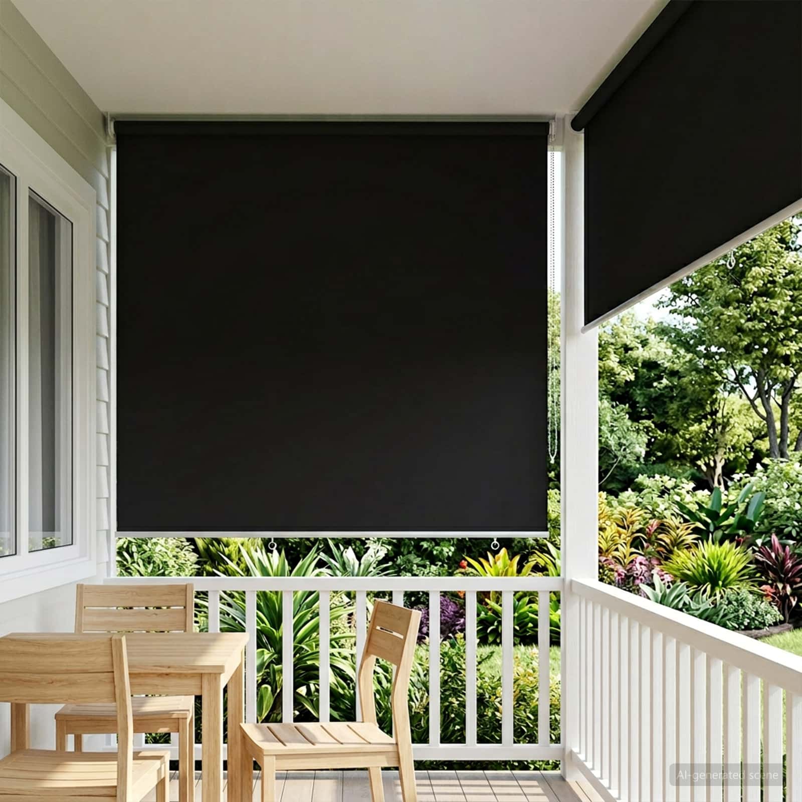 vidaXL Outdoor Roller Blind UV Protection Black 160 x 230 cm (W x H) 1
