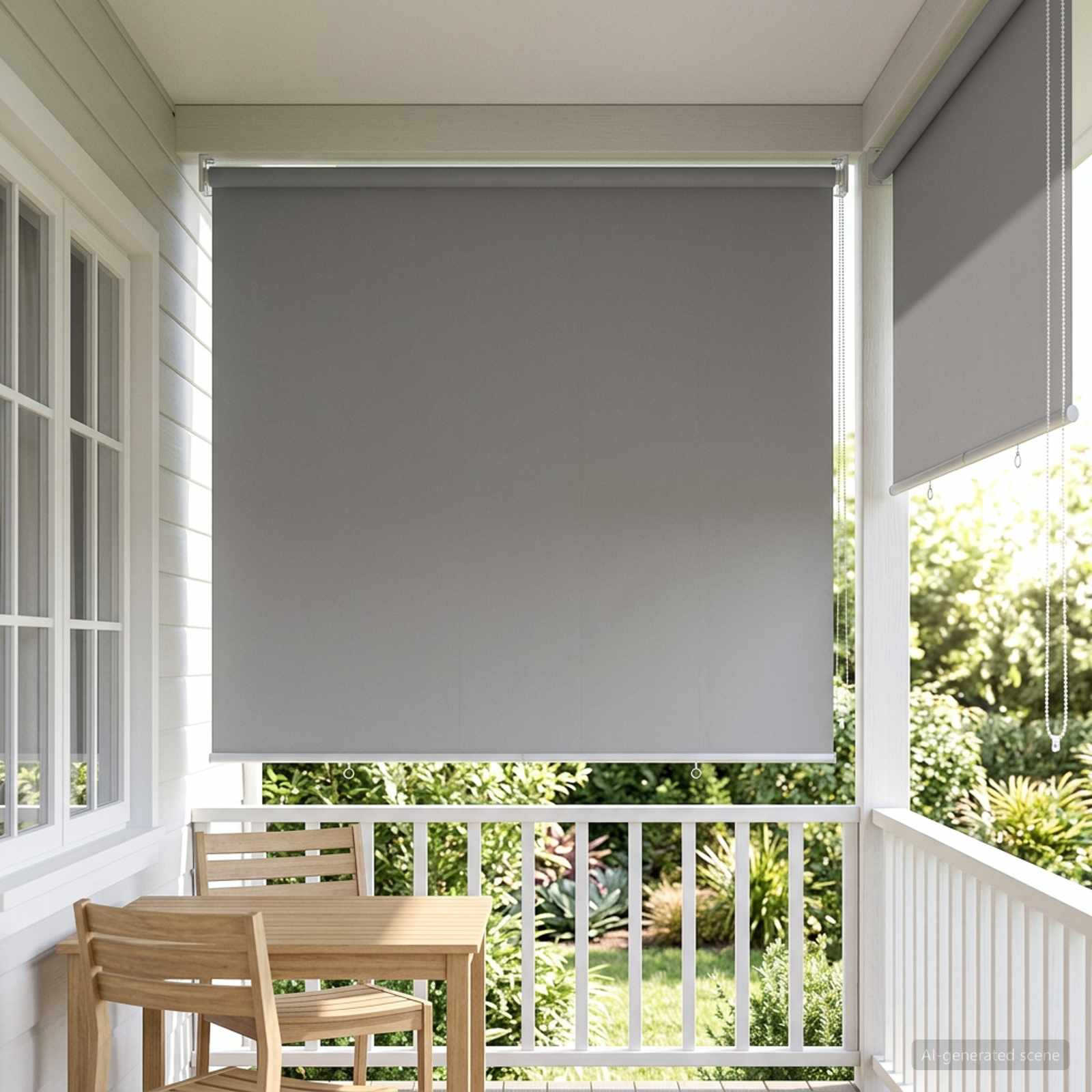 vidaXL Outdoor Roller Blind UV Protection Light Grey Polyester 1