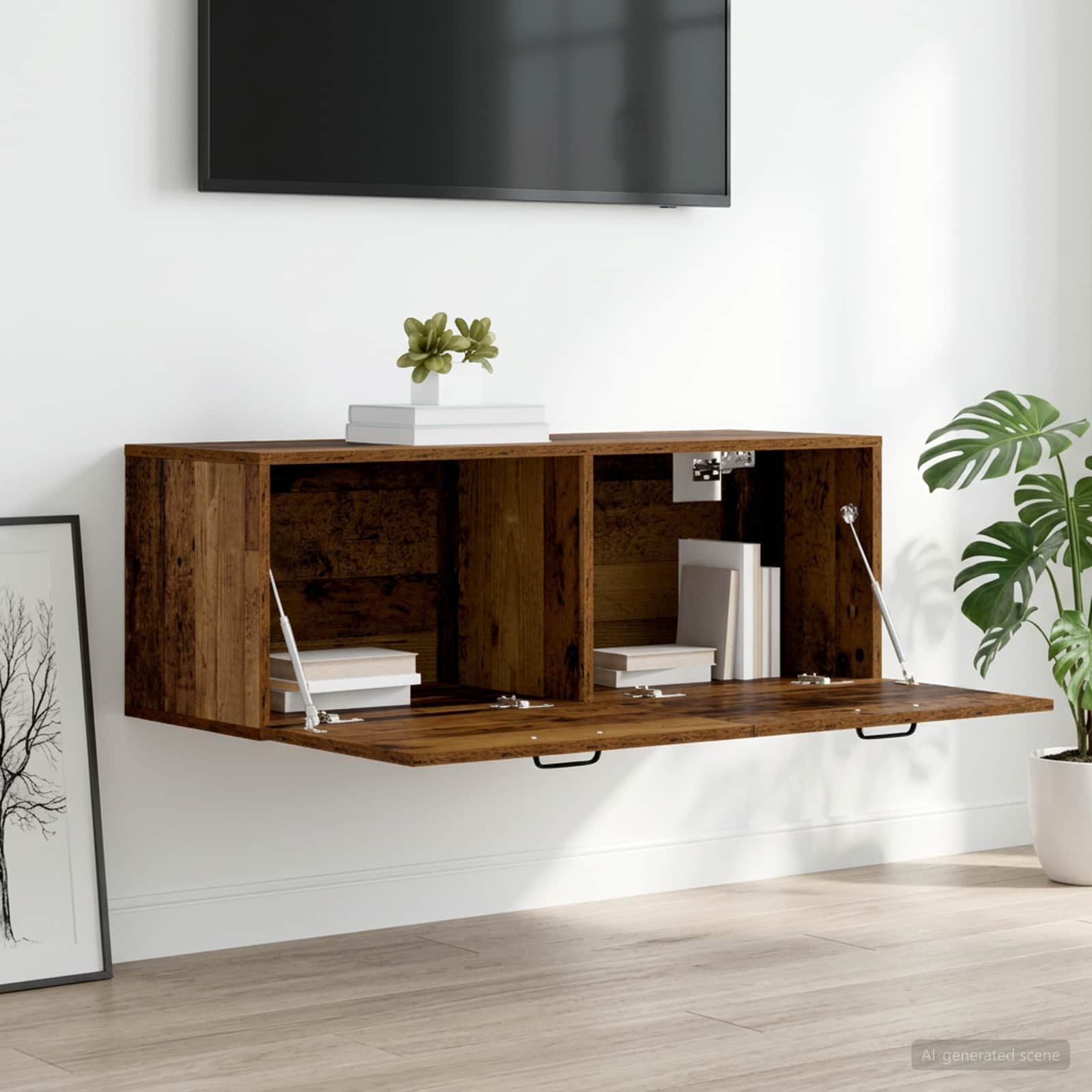 vidaXL Wall Cabinet Old wood 100 x 36.5 x 35 cm Engineered Wood 1