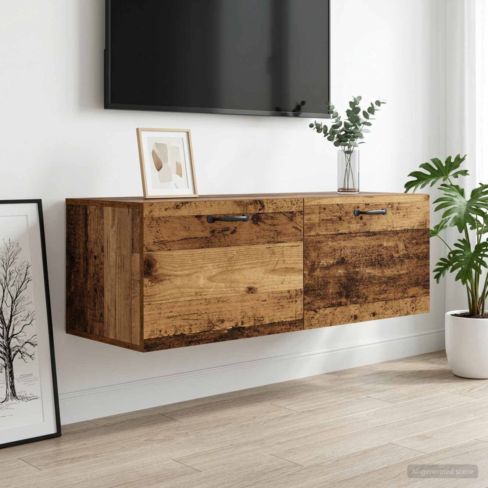 vidaXL Wall Cabinet Old wood 100 x 36.5 x 35 cm Engineered Wood 4