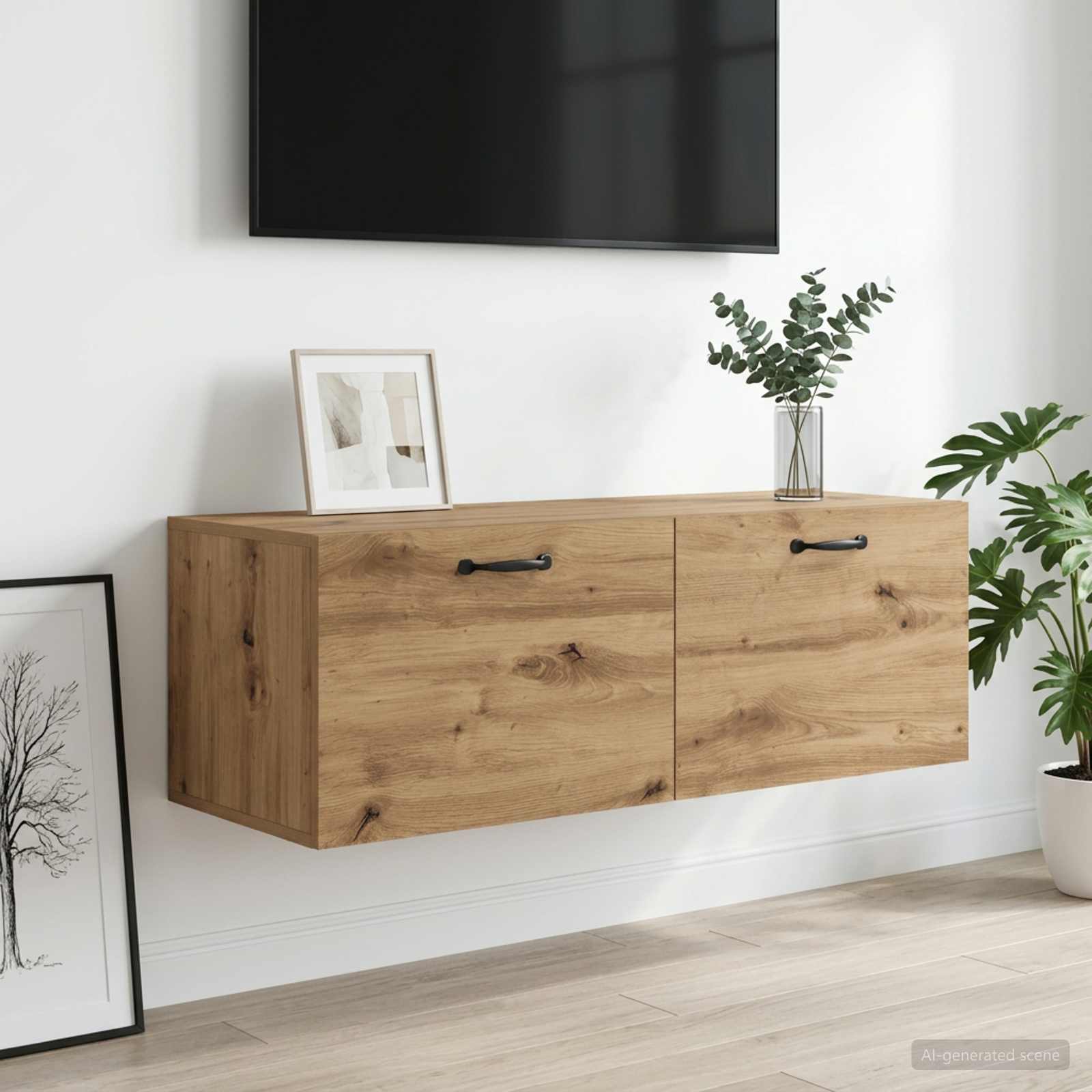 vidaXL Wall Cabinet 100 x 36.5 x 35 cm Engineered Wood Artisan oak 4