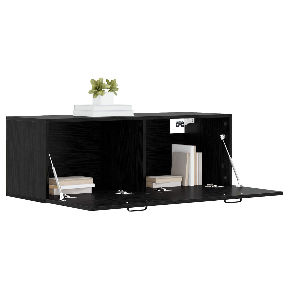 Wall Cabinet Black Oak Engineered Wood, image 3