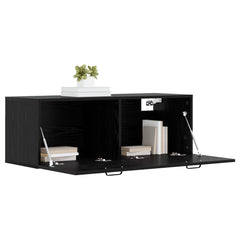 Wall Cabinet Black Oak Engineered Wood, image 3
