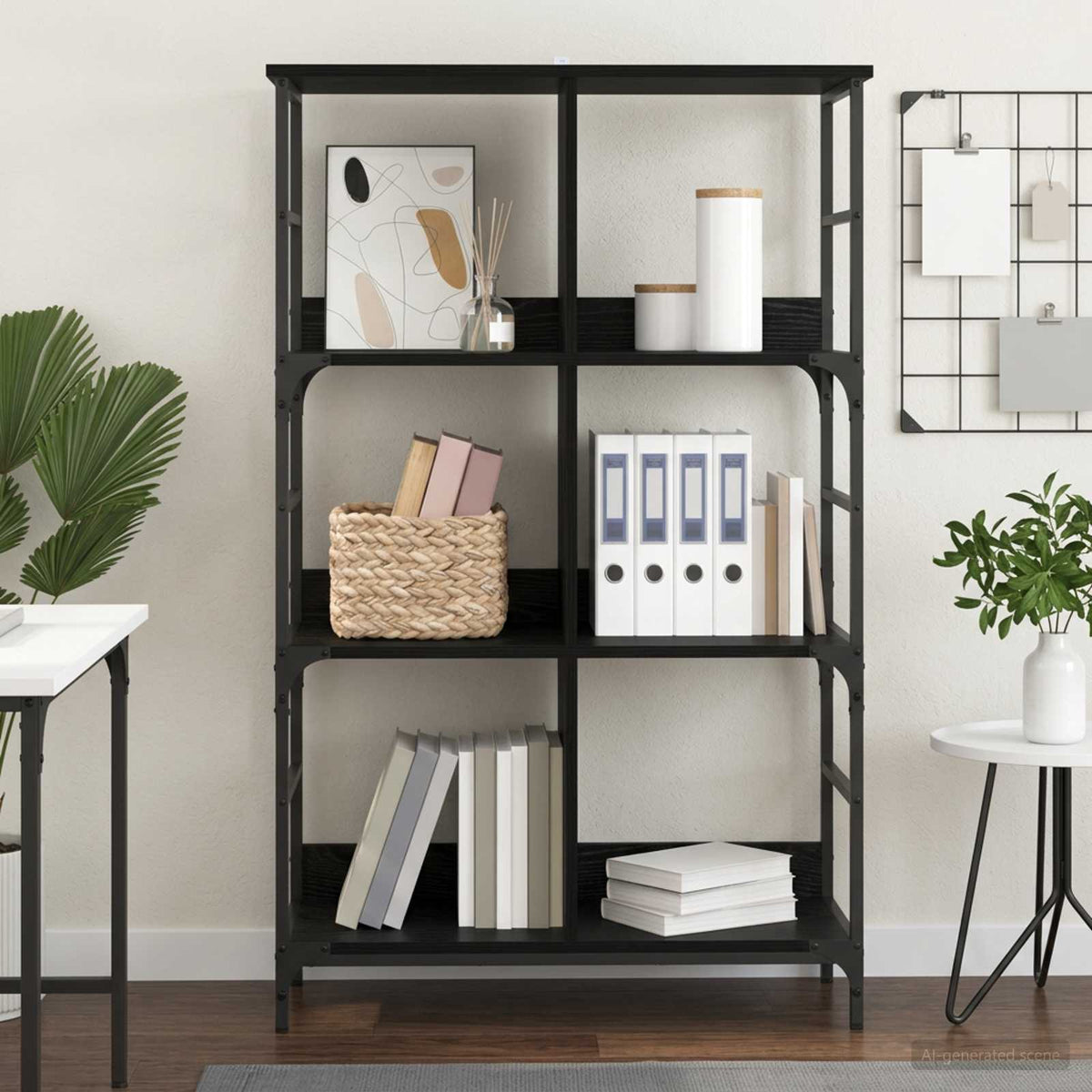 Bookshelf 78.5x33x117.5 cm Engineered Wood Black oak