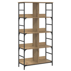Bookshelf 4-Tier 78.5 x 33 x metal PB Height 153 cm Artisan oak