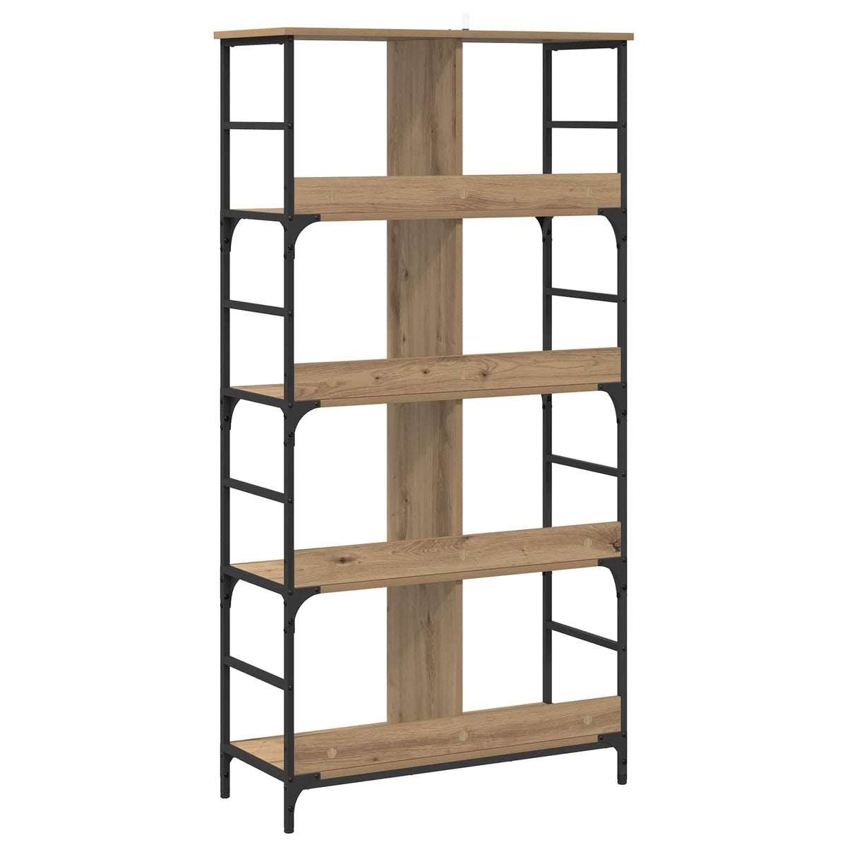 Bookshelf 4-Tier 78.5 x 33 x metal PB Height 153 cm Artisan oak