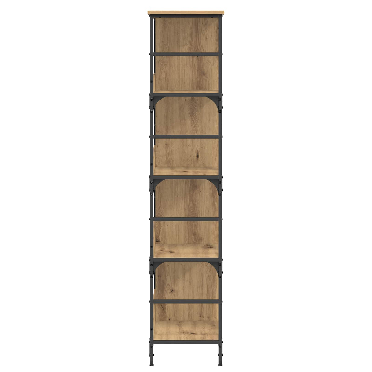 Bookshelf 4-Tier 78.5 x 33 x metal PB Height 153 cm Artisan oak