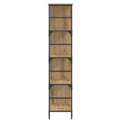 Bookshelf 4-Tier 78.5 x 33 x metal PB Height 153 cm Artisan oak