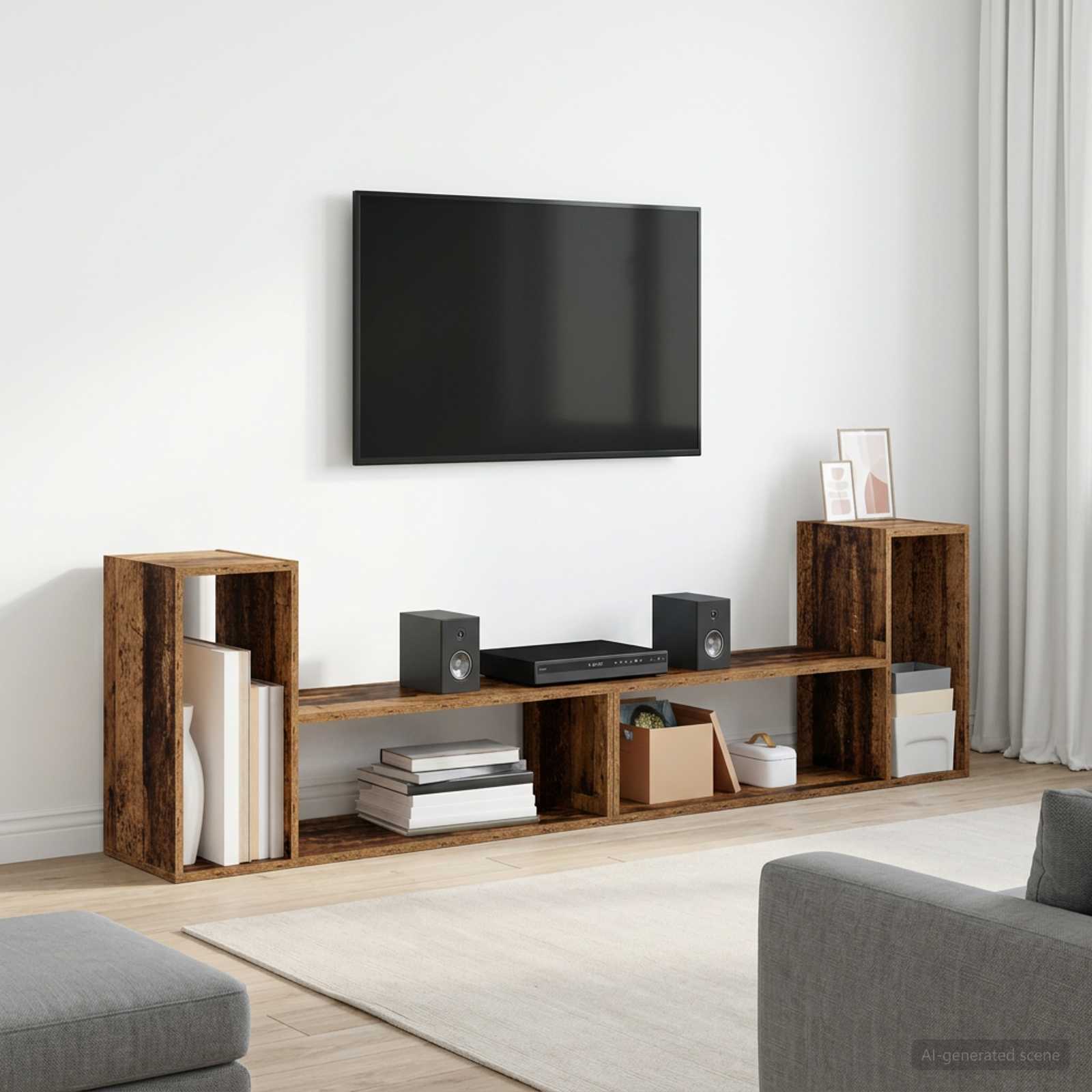 vidaXL TV Cabinet 100 x 30 x 50 cm Old Wood Engineered Wood 4