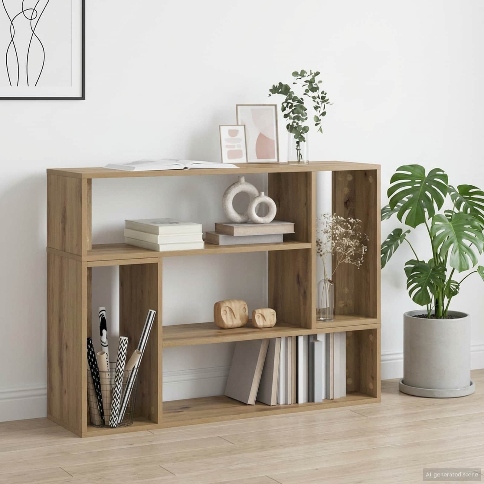 vidaXL TV Cabinet 100 x 30 x 50 cm Artisan Oak Engineered Wood 5