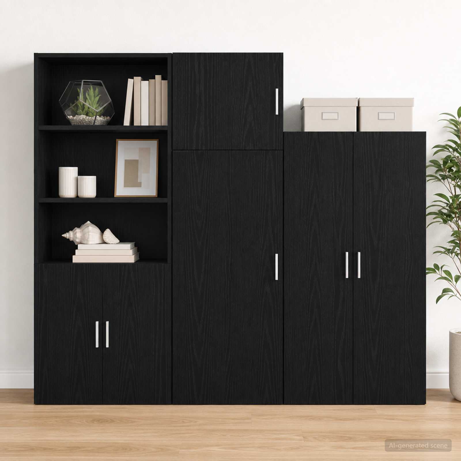 vidaXL Wall Cabinet Black Oak 45 x 42.5 x 40 cm Engineered Wood 1