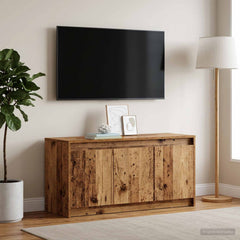 TV Cabinet with LED 100x34x50 cm Engineered Wood Old wood