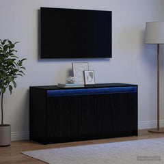 TV Cabinet with LED 100x34x50 cm Engineered Wood Black oak