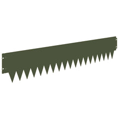 vidaXL Lawn Edging 10 pcs 103 x 20 cm Steel Olive Green 6