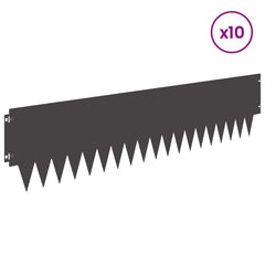 vidaXL Lawn Edging 10 pcs 103 x 25 cm Steel Black 3