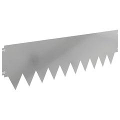 vidaXL Lawn Edging 10 pcs 103 x 30 cm Steel Silver 2