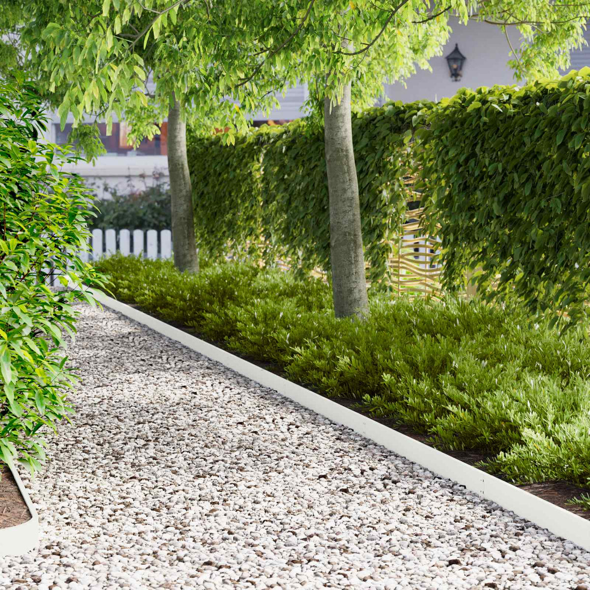 Lawn Edging 103 x Steel 20 in White