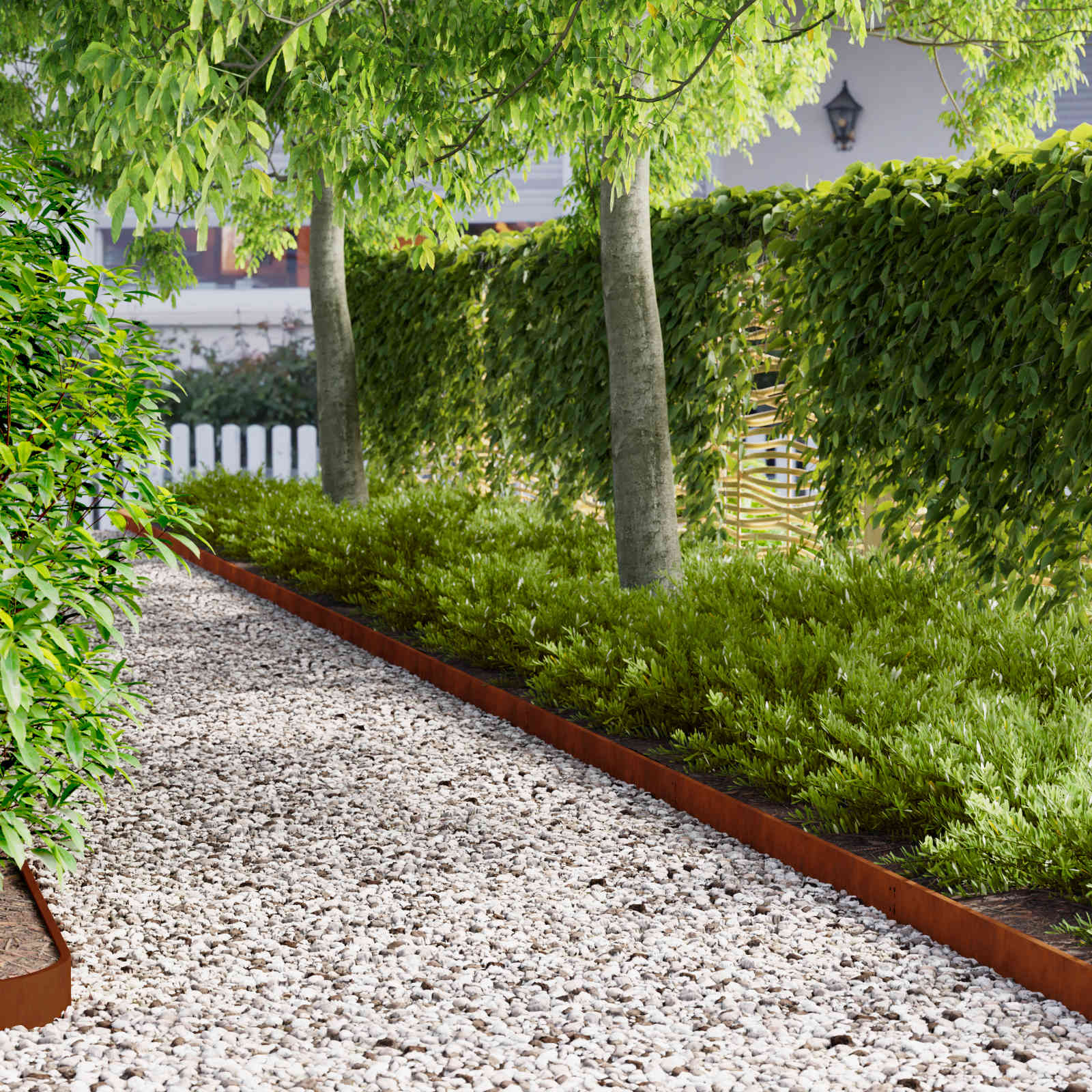 vidaXL Lawn Edging 20 pcs 103 x 10 cm Steel Rusty 1
