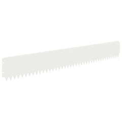 vidaXL Lawn Edging 10 pcs 103 x 15 cm Steel White 2