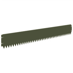 vidaXL Lawn Edging 10 pcs 103 x 15 cm Steel Olive Green 2