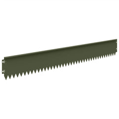 vidaXL Lawn Edging 10 pcs 103 x 15 cm Steel Olive Green 6