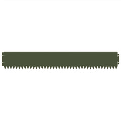 vidaXL Lawn Edging 10 pcs 103 x 15 cm Steel Olive Green 5