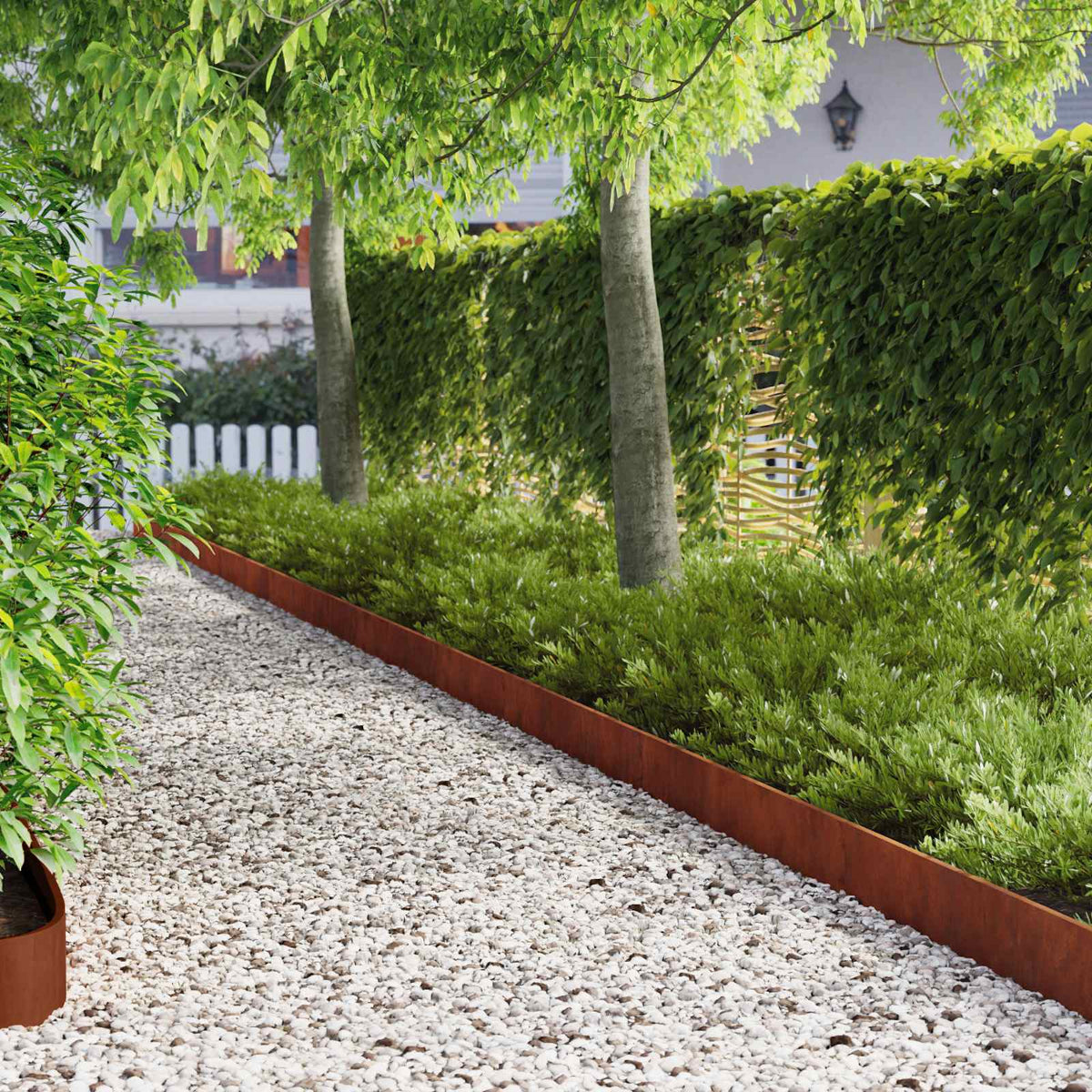 Lawn Edging 103 x Steel 10 pcs in Weathering Steel
