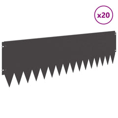 Lawn Edging 103 x Steel 20 pcs Height 30 cm Black