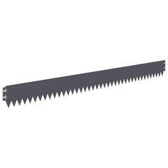 vidaXL Lawn Edging 20 pcs 103 x 10 cm Steel Anthracite 2