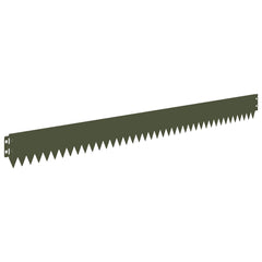 vidaXL Lawn Edging 20 pcs 103 x 10 cm Steel Olive Green 2