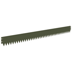 vidaXL Lawn Edging 20 pcs 103 x 10 cm Steel Olive Green 6