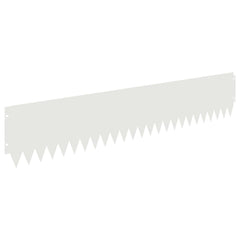 vidaXL Lawn Edging 10 pcs 103 x 20 cm Steel White 2