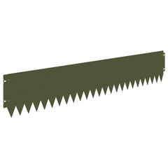 vidaXL Lawn Edging 10 pcs 103 x 20 cm Steel Olive Green 2