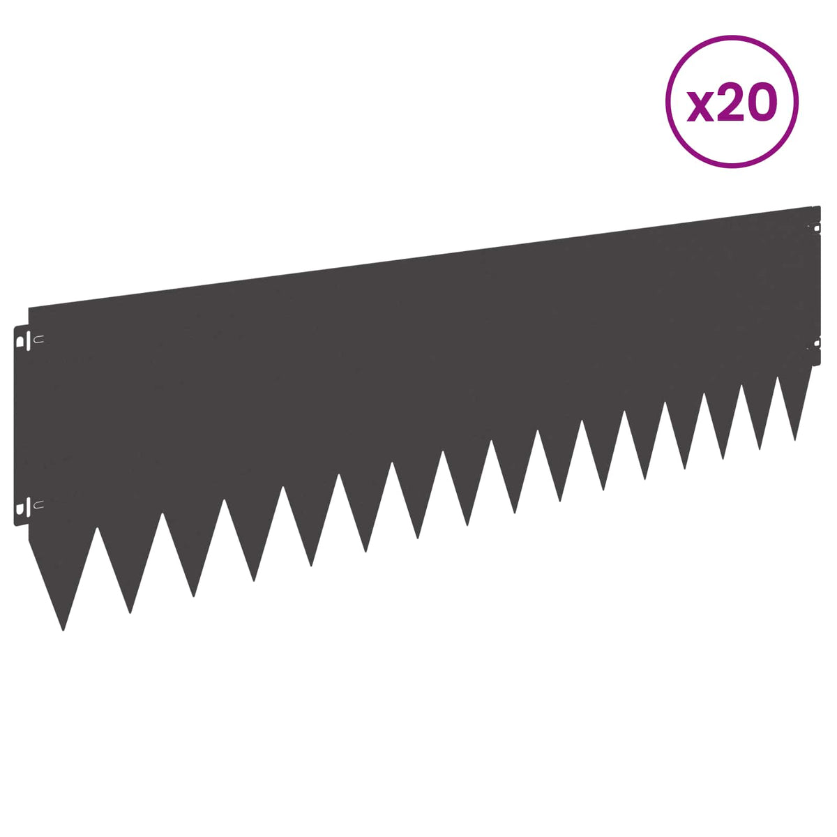 Lawn Edging 103 x Steel 20 pcs Height 30 cm Black