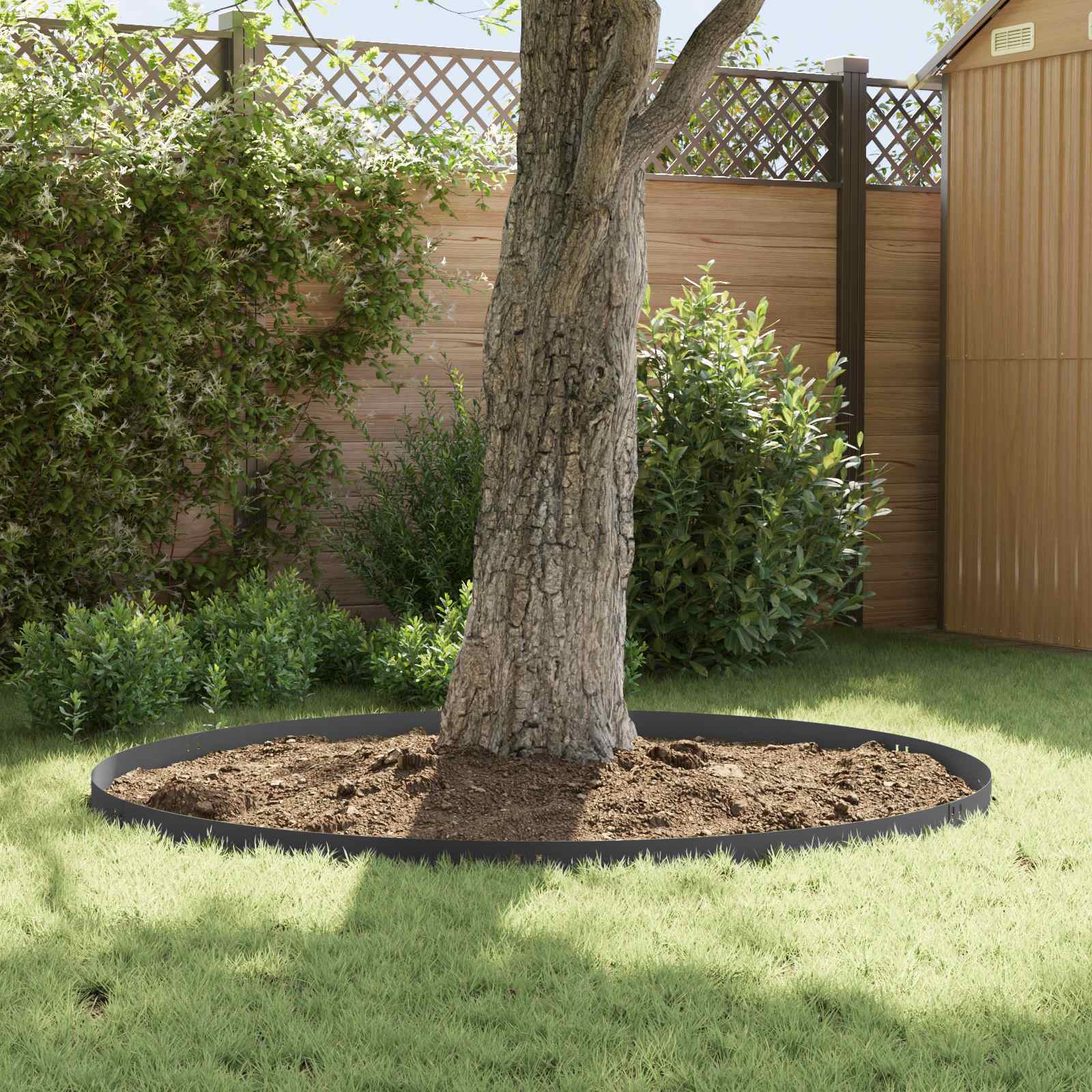 vidaXL Lawn Edging 20 pcs 100 x 12 cm Steel Black 4