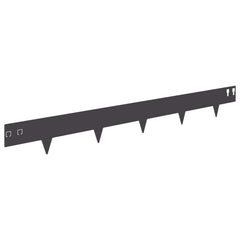 vidaXL Lawn Edging 20 pcs 100 x 12 cm Steel Black 2