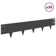 Lawn Edging 100 x Steel 30 pcs Height 20 cm Black