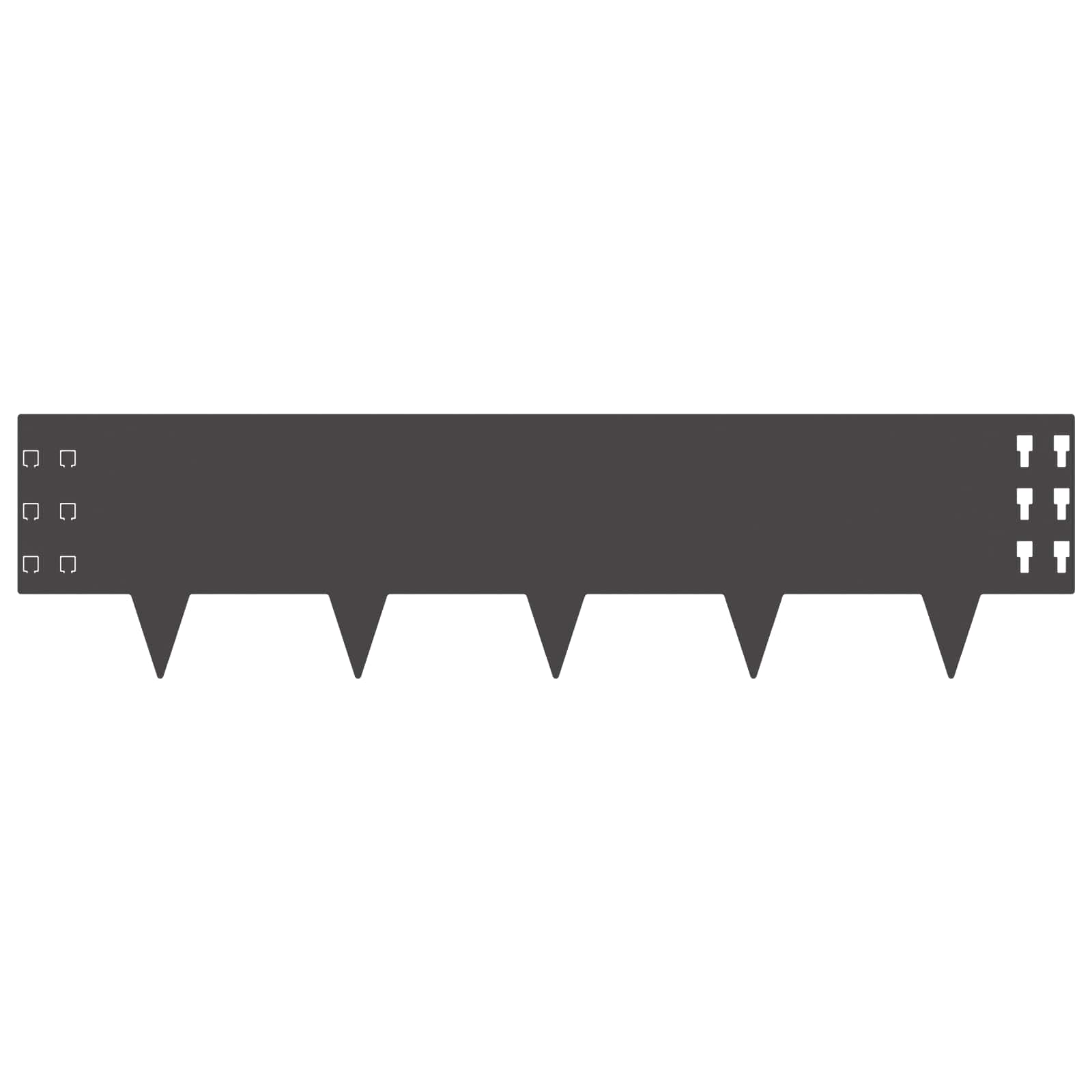 vidaXL Lawn Edging 10 pcs 100 x 25 cm Steel Black 5
