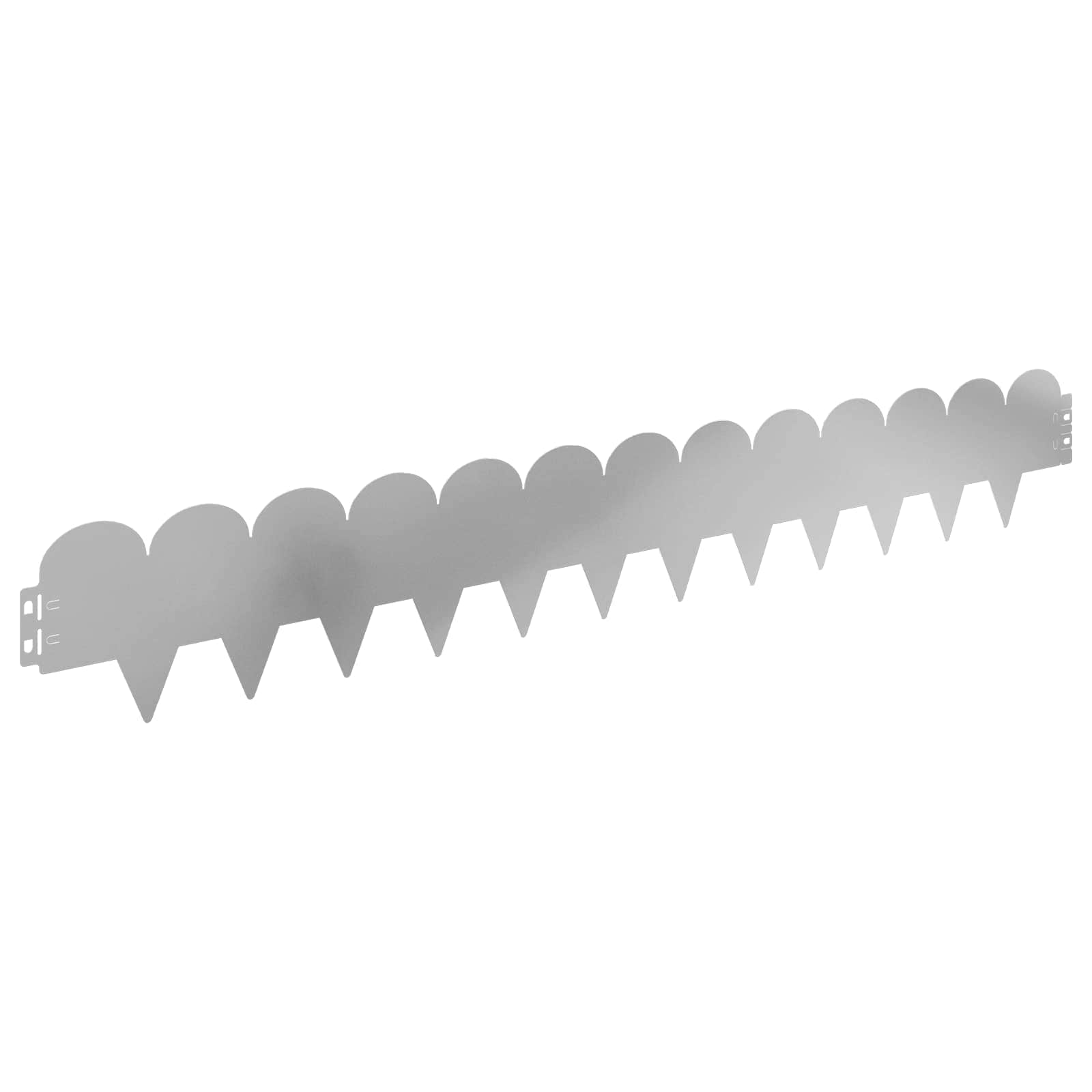 vidaXL Lawn Edging 20 pcs 103 x 15 cm Steel Silver 2